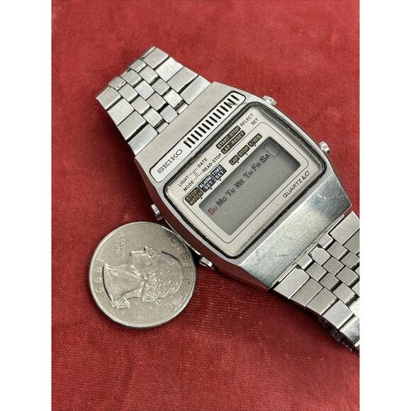 VTG 1978 Seiko A159-5009 LCD DIGITAL Chronograph Watch with Box Rare - Picture 5 of 12